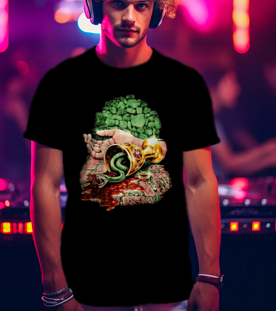 Enchanted Serpent With Golden Chalice And Ring Fantasy T-Shirt