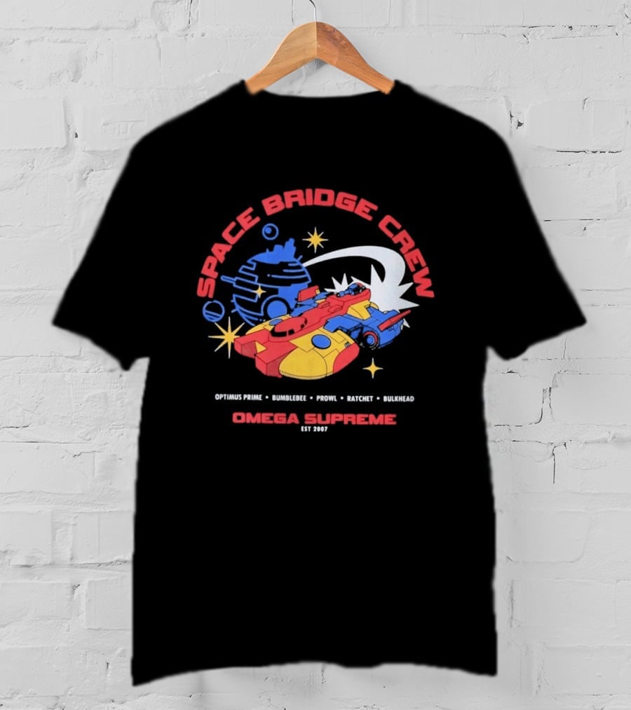 Space Bridge Crew Omega Supreme Optimus Prime Bumblebee Prowl Ratchet Bulkhead T-Shirt