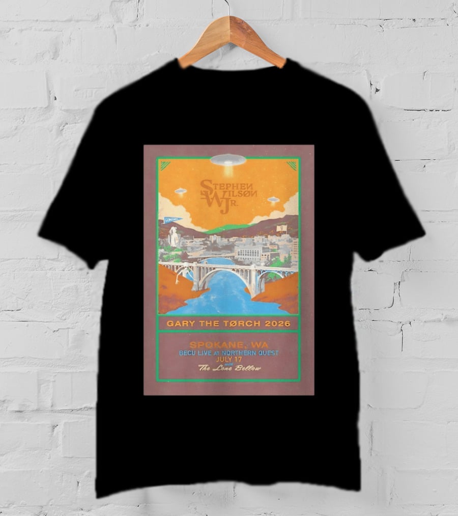 Stephen Wilson Jr Gary The Torch 2026 Bridge UFO Spokane WA Concert July 17 The Lone Bellow T-Shirt
