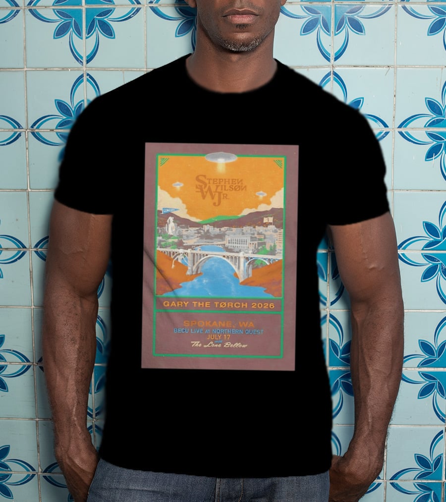 Stephen Wilson Jr Gary The Torch 2026 Bridge UFO Spokane WA Concert July 17 The Lone Bellow T-Shirt