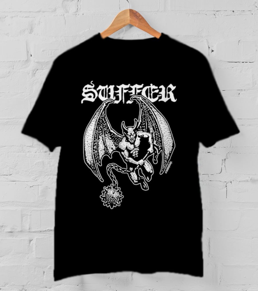 Suffer Devil With Morning Star Heavy Metal Iconic Demon T-Shirt