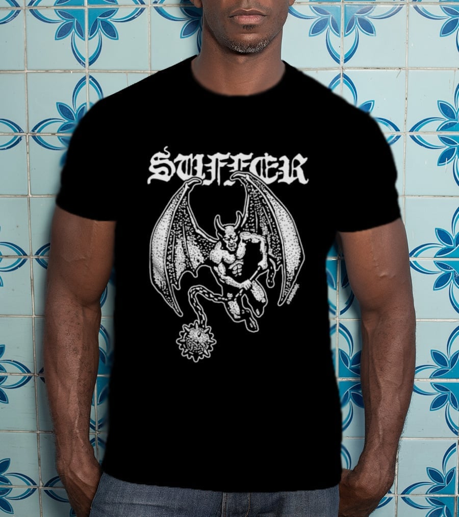 Suffer Devil With Morning Star Heavy Metal Iconic Demon T-Shirt