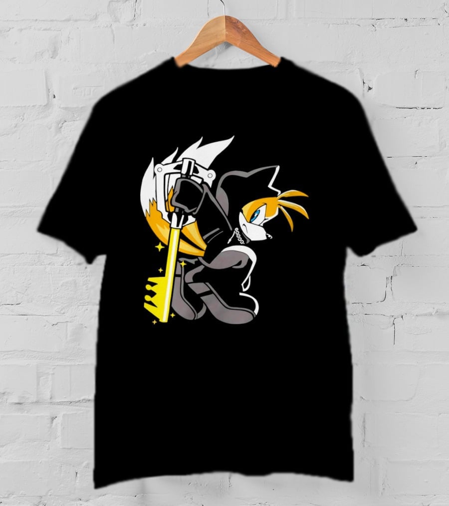 Tails The Fox In Organization XIII Cloak Holding Keyblade T-Shirt