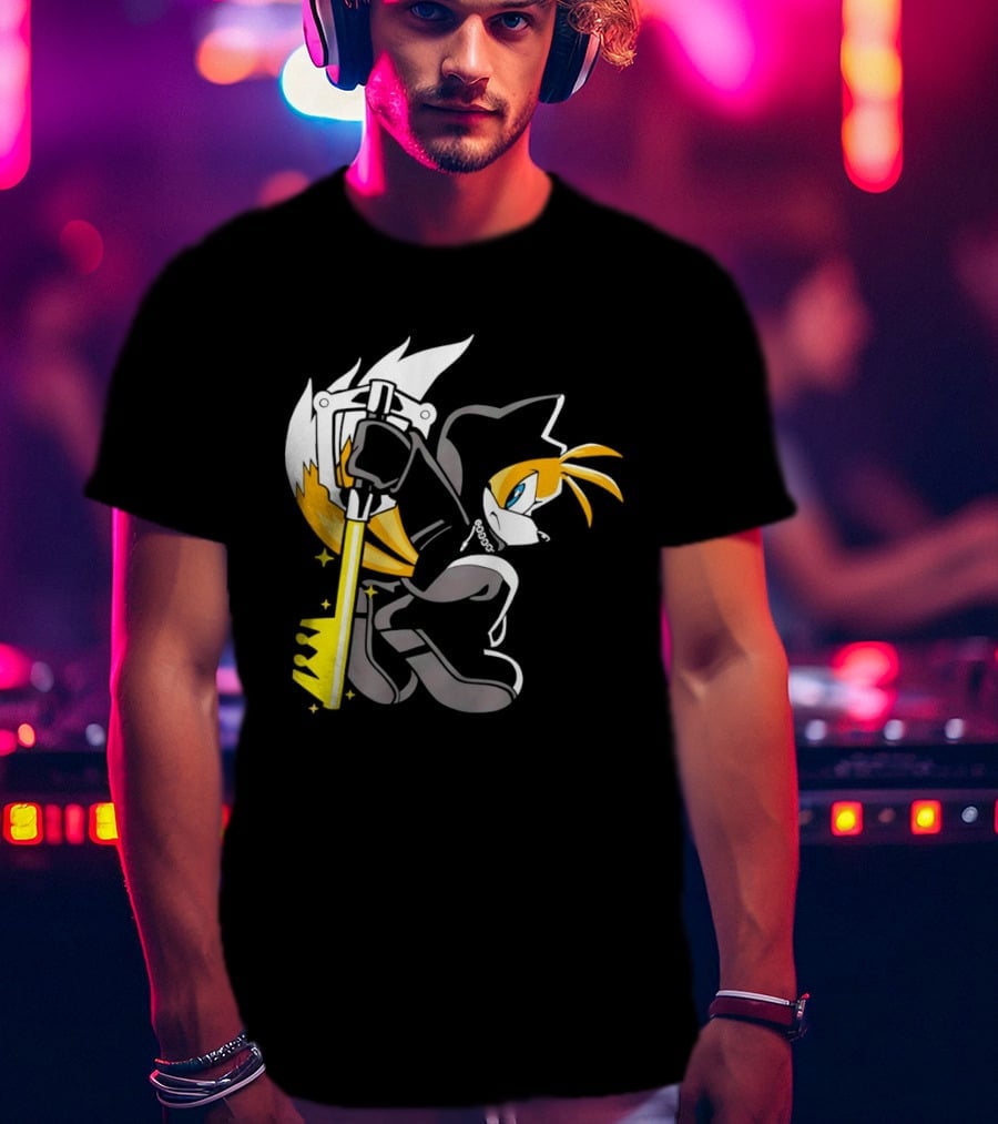 Tails The Fox In Organization XIII Cloak Holding Keyblade T-Shirt