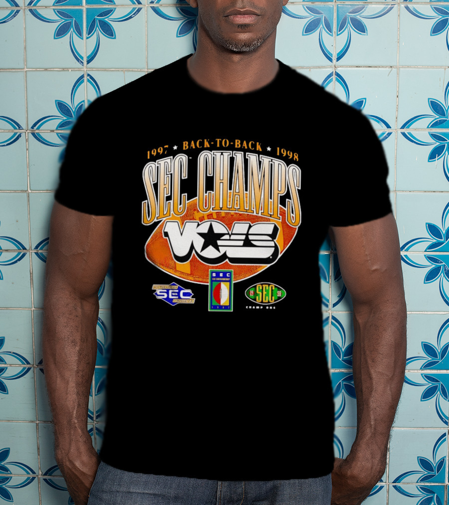 Tennessee Volunteers Vols SEC Champs Back To Back 1997 1998 Football Southeastern Conference Championship T-Shirt