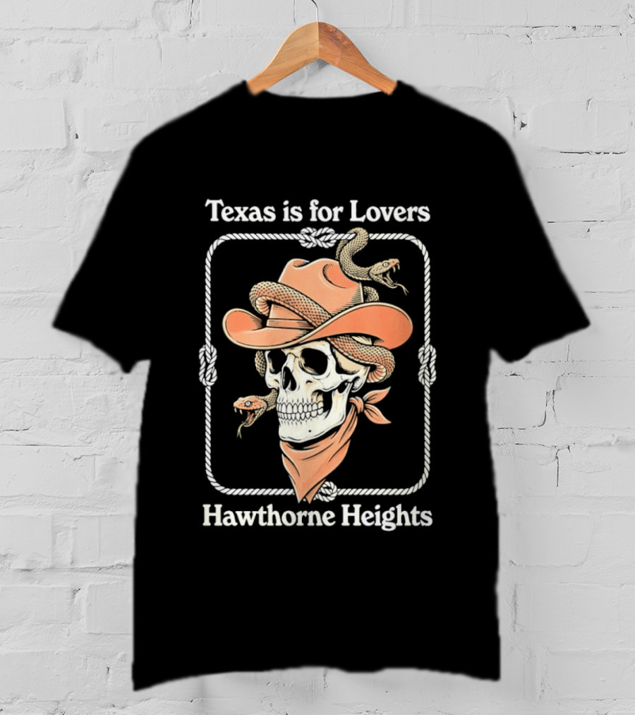 Texas Is For Lovers Hawthorne Heights Cowboy Skull T-Shirt