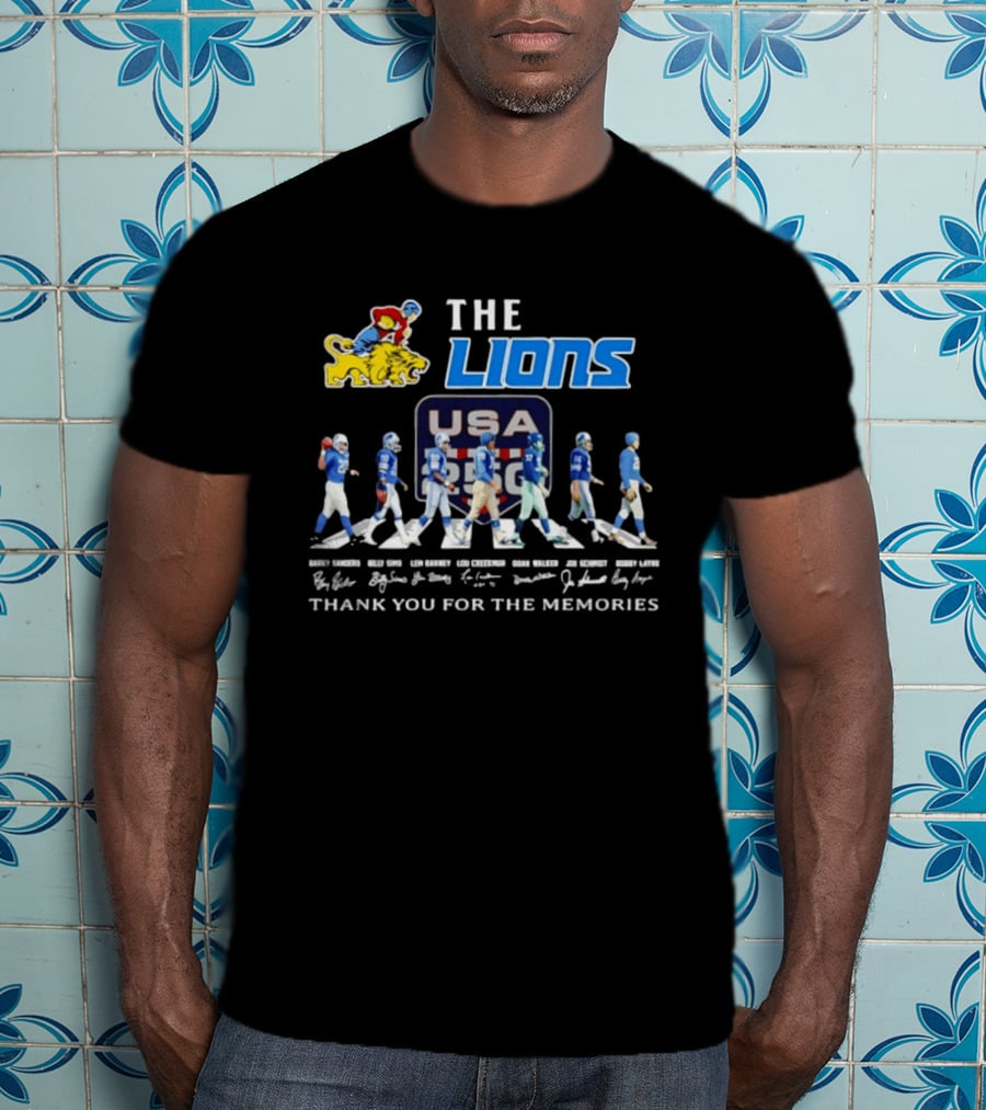 The Lions USA Football Evolution Thank You For The Memories T-Shirt