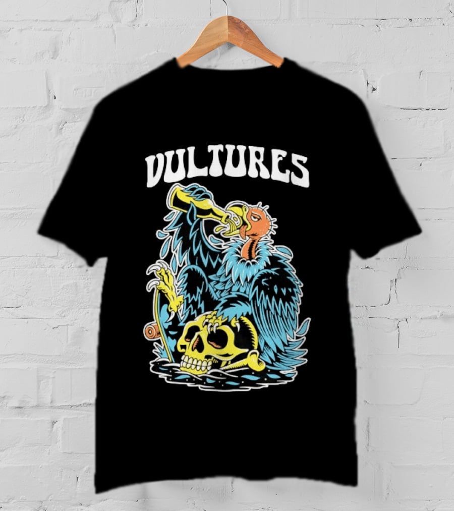 Vultures Drinking Beer On Skull T-Shirt