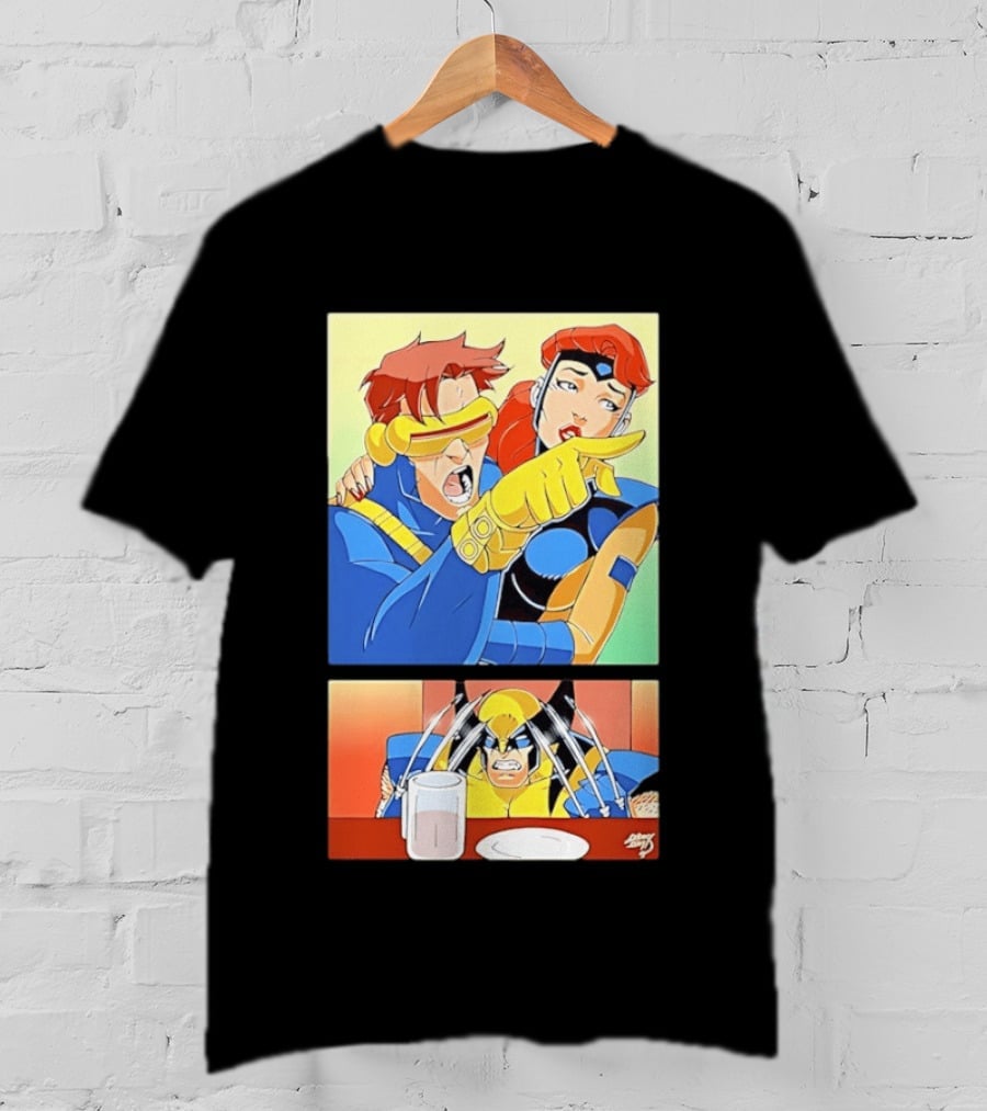 Wolverine Cyclops Jean Grey X Men Meme Classic Comic Panel T-Shirt