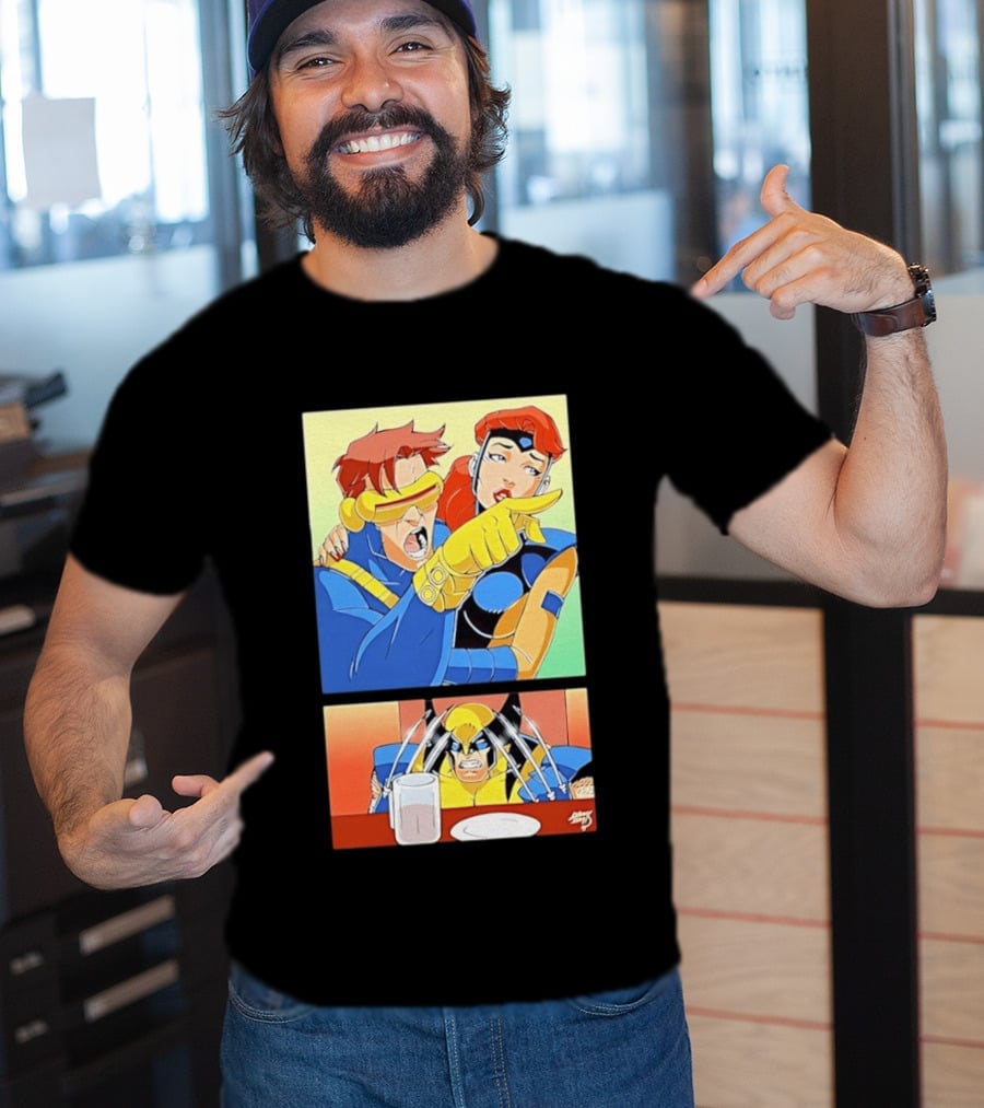 Wolverine Cyclops Jean Grey X Men Meme Classic Comic Panel T-Shirt
