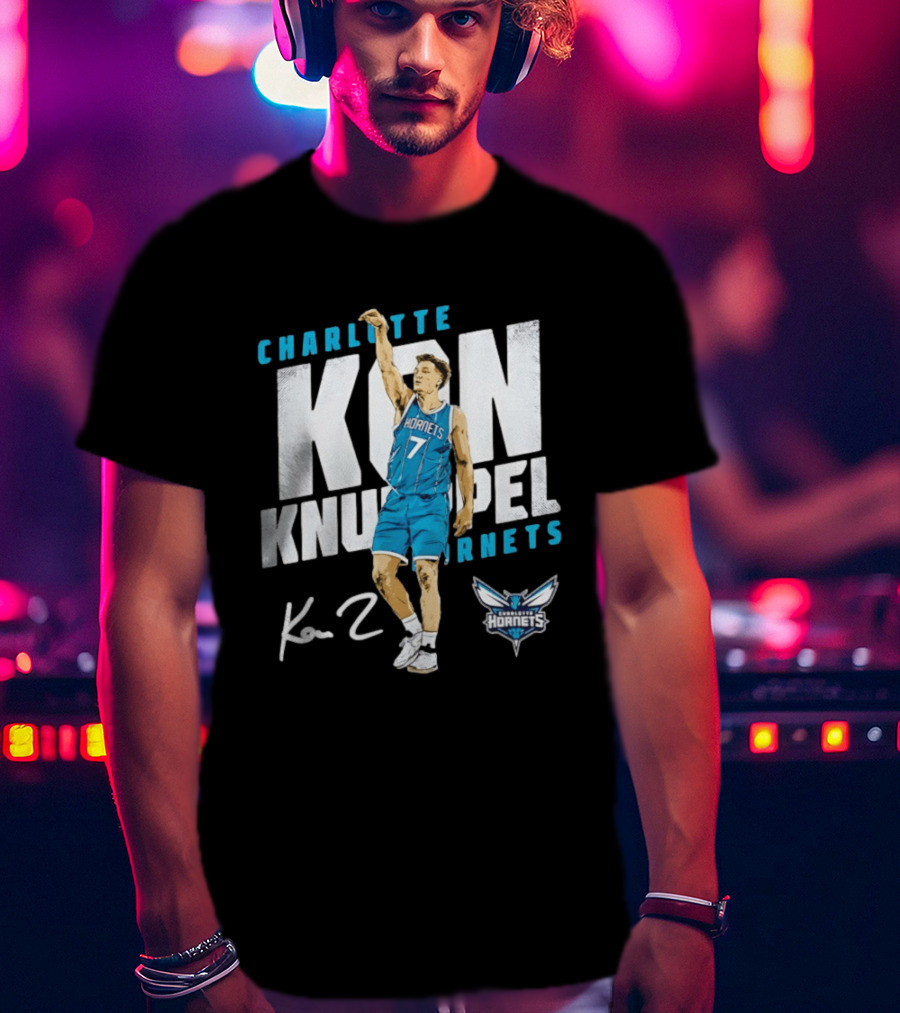 Charlotte Hornets Kon Knueppel Basketball 7 Signature T-Shirt