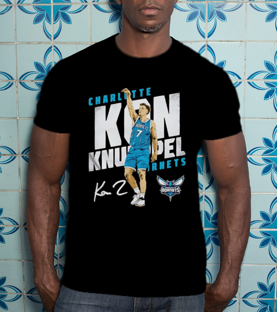 Charlotte Hornets Kon Knueppel Basketball 7 Signature T-Shirt