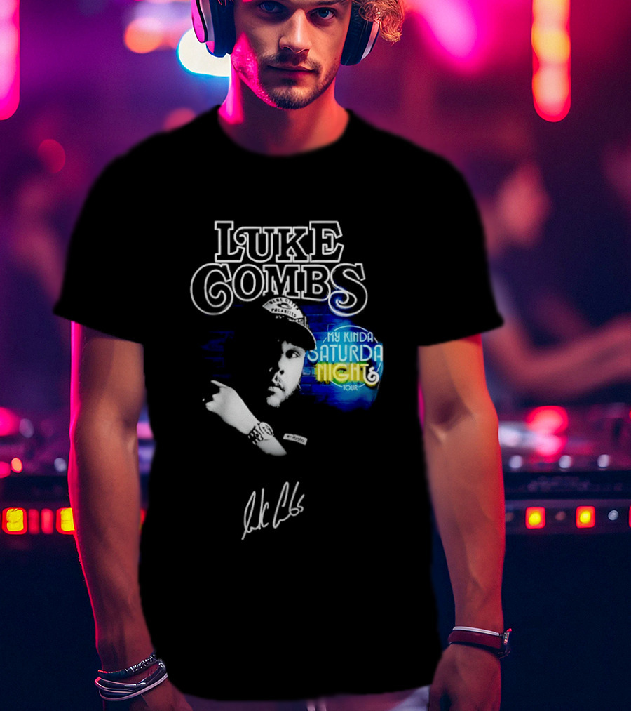 Luke Combs My Kinda Saturday Night Tour Signature Hat T-Shirt