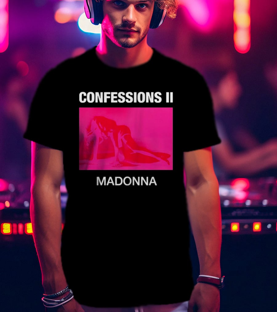 CONFESSIONS II MADONNA Pop Music Album Cover Vibrant Pink Collage T-Shirt