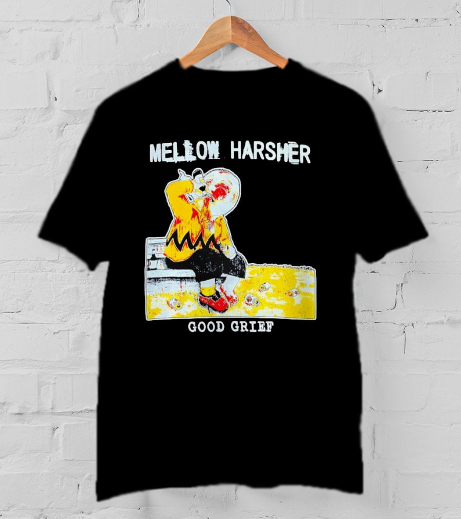 Mellow Harsher Good Grief Charlie Brown Drinking Image T-Shirt