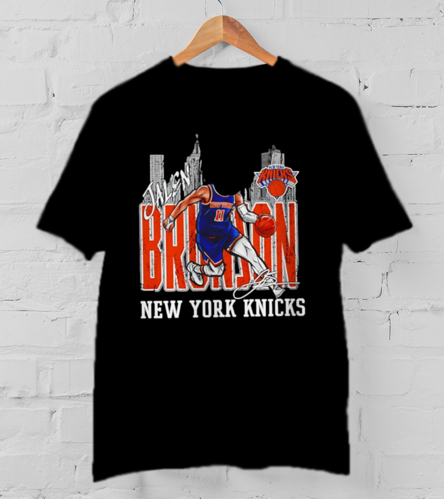 Jalen Brunson New York Knicks Basketball City Skyline T-Shirt