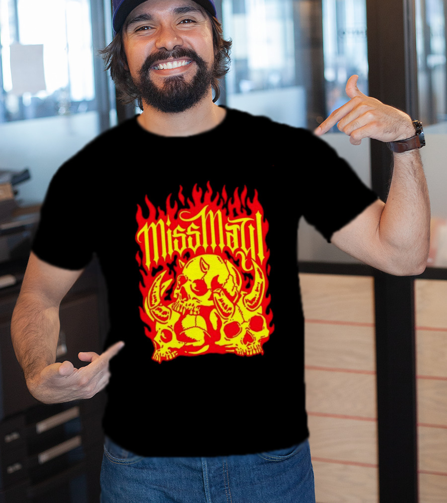 Miss May I Flaming Skulls Fire Metalcore Band T-Shirt