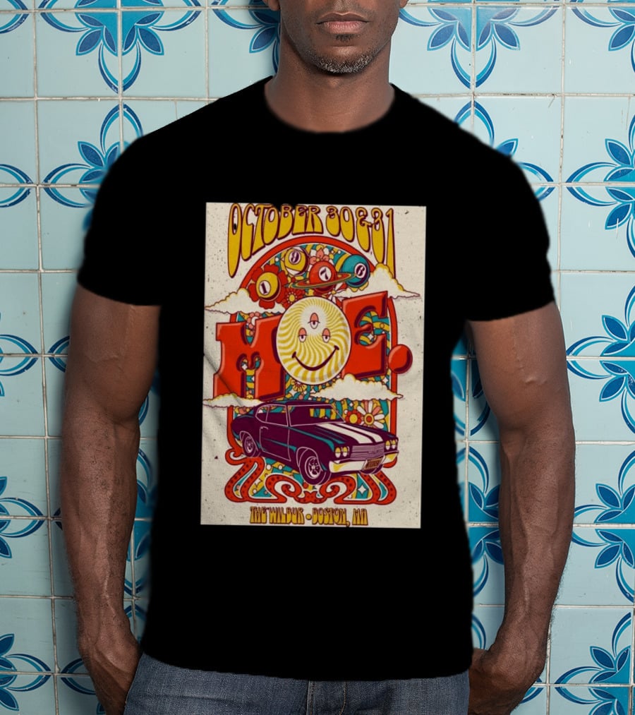Moe October 30 31 The Wilbur Boston MA Psychedelic Eye Smile 2026 Vintage Car T-Shirt