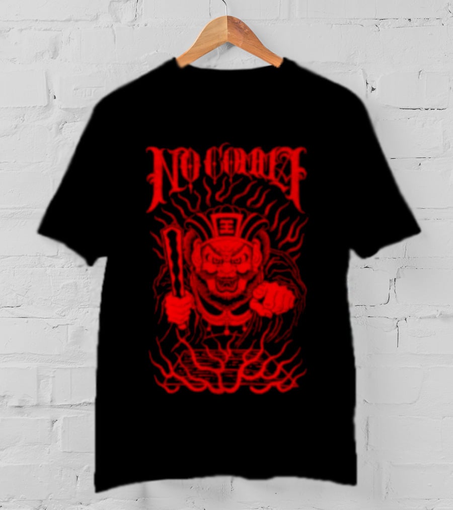No Comma Demon Warrior Red Streetwear Tiger Mask Samurai T-Shirt
