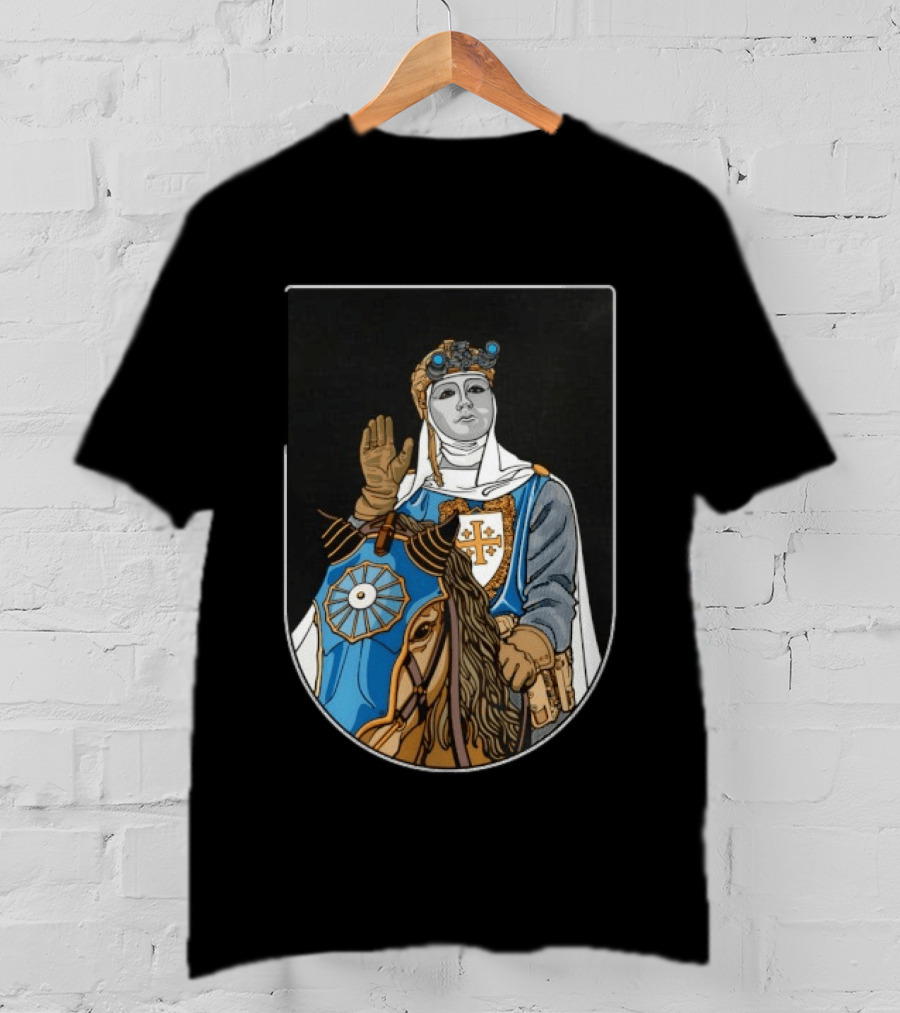 Baldwin IV Of Jerusalem Tactical Knight Crusader Armor And Helmet Medieval T-Shirt