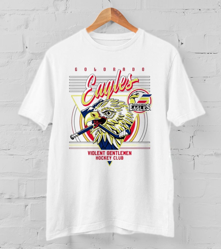 Colorado Eagles Eagle Biting Stick Violent Gentlemen Hockey Club T-Shirt