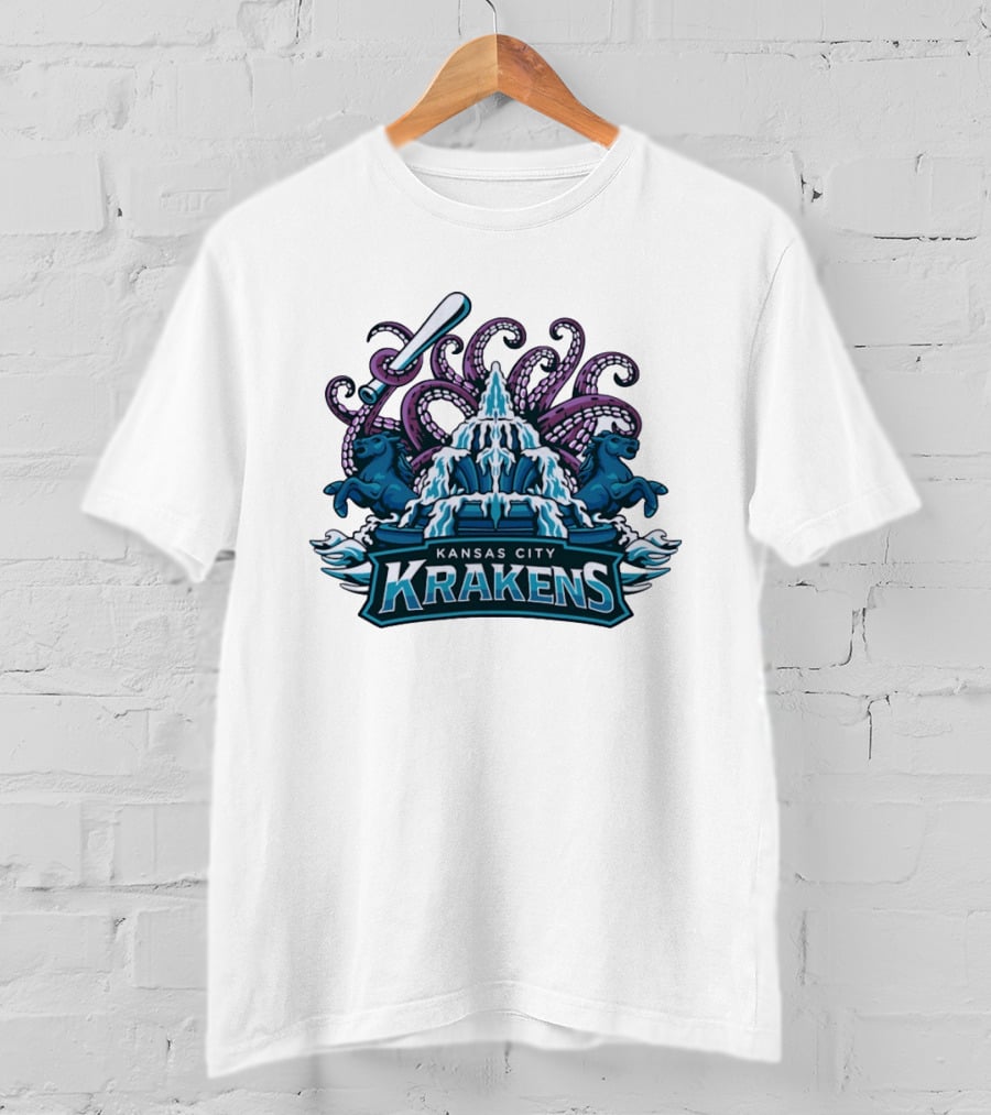 Kansas City Krakens Fountain Octopus Horses Sports Team T-Shirt