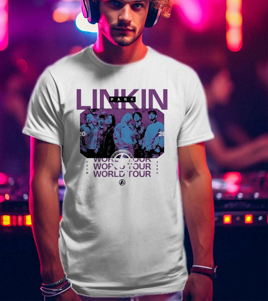 Linkin Park World Tour 2026 Purple Blue Duotone T-Shirt