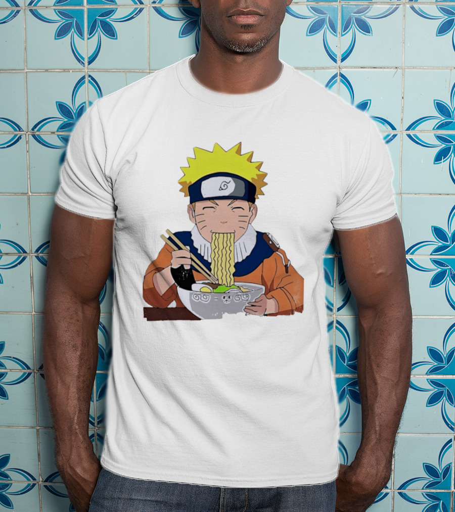 Naruto Uzumaki Ramen Eating Scene Anime Manga Character Popular T-Shirt