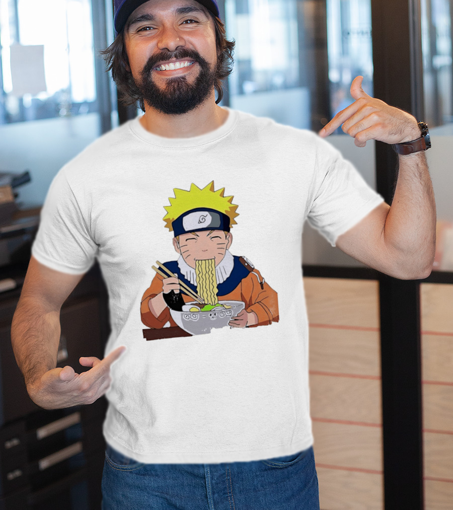 Naruto Uzumaki Ramen Eating Scene Anime Manga Character Popular T-Shirt