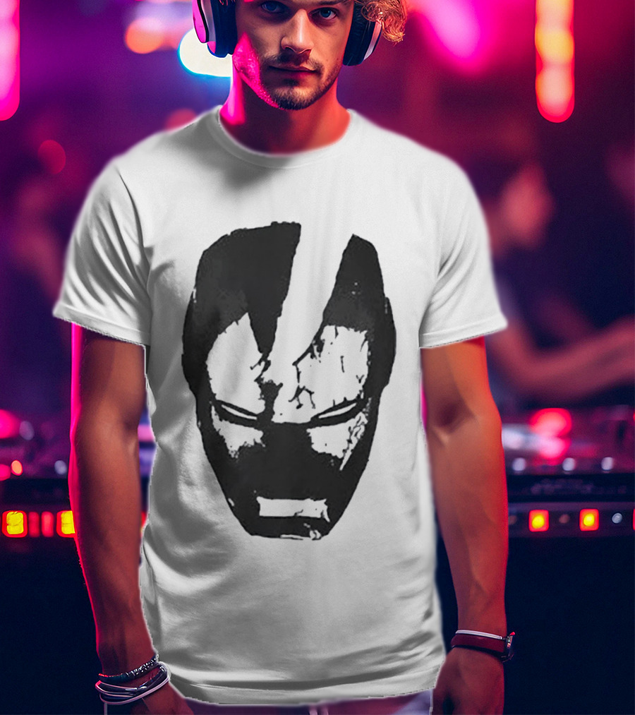 Robert Downey Jr Tony Stark Iron Man Helmet T-Shirt