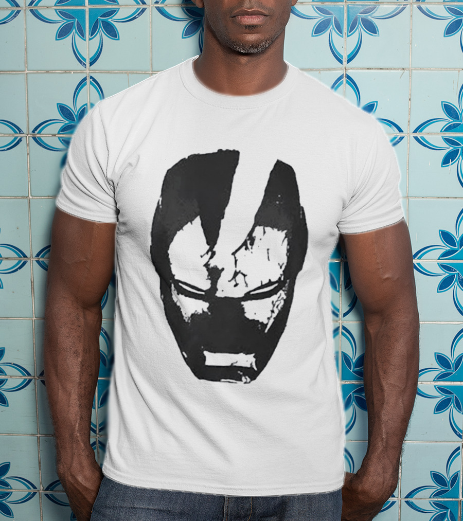 Robert Downey Jr Tony Stark Iron Man Helmet T-Shirt