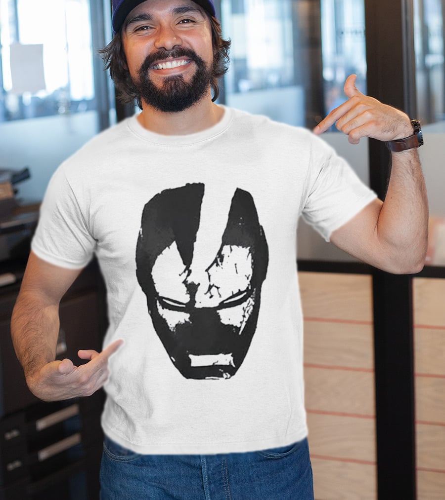 Robert Downey Jr Tony Stark Iron Man Helmet T-Shirt