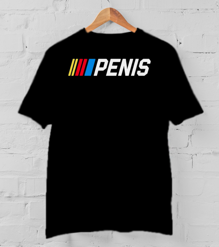 Penis NASCAR Racing With Iconic Striped T-Shirt
