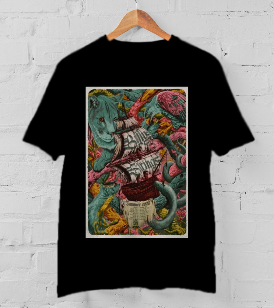 Billy Strings 2026 Summer Tour With Artistic Nature And Ship T-Shirt
