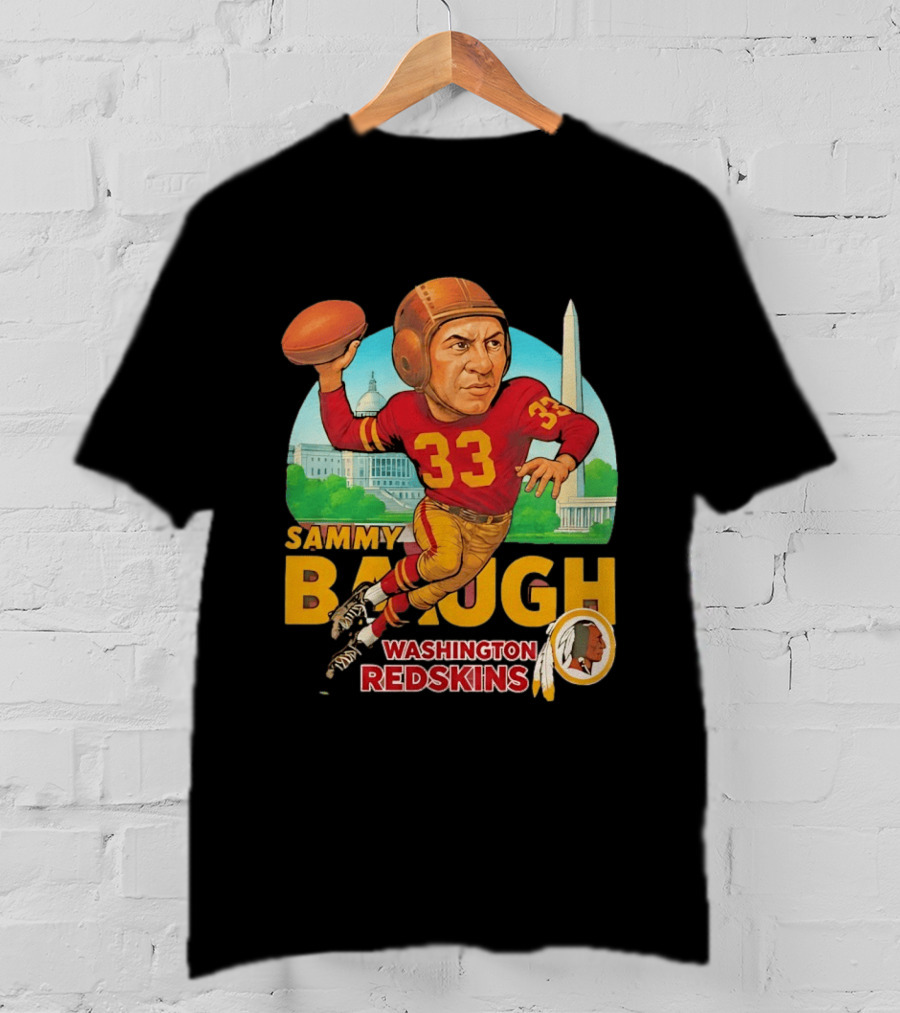 Sammy Baugh Washington Redskins Caricature Number 33 Football Legend T-Shirt