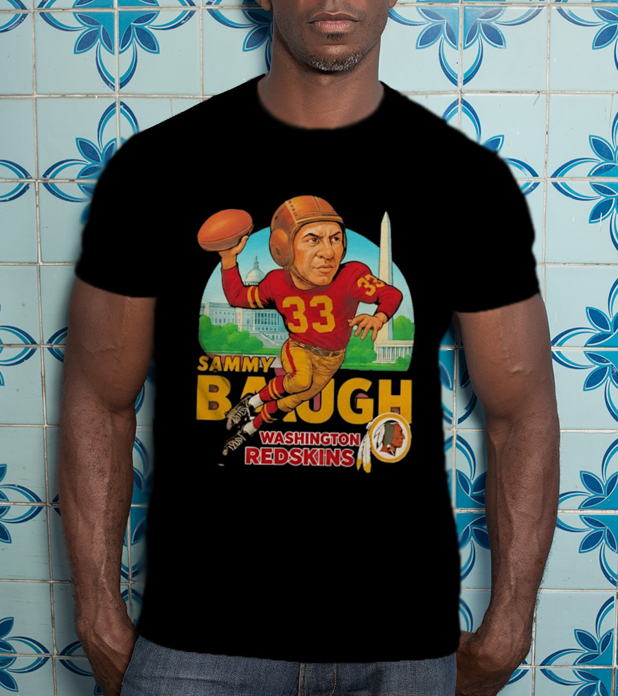 Sammy Baugh Washington Redskins Caricature Number 33 Football Legend T-Shirt