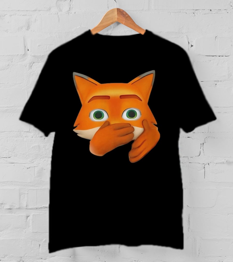 Scuba Fox Emoji Animal Covering Mouth Diving T-Shirt
