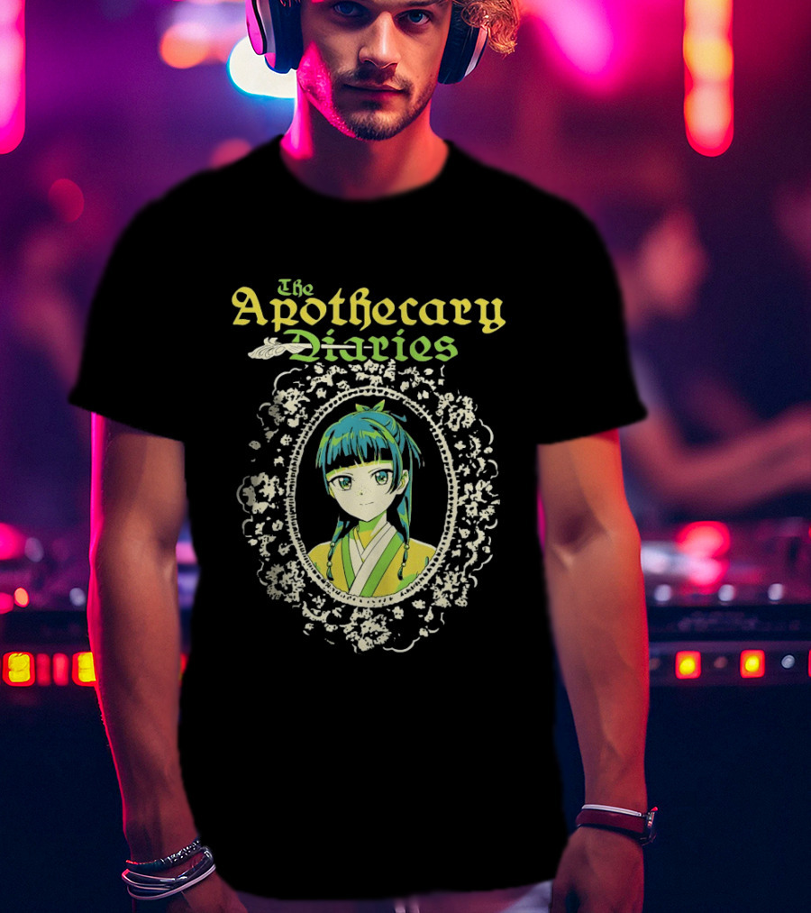 The Apothecary Diaries Anime Girl Framed Floral Lace Border T-Shirt