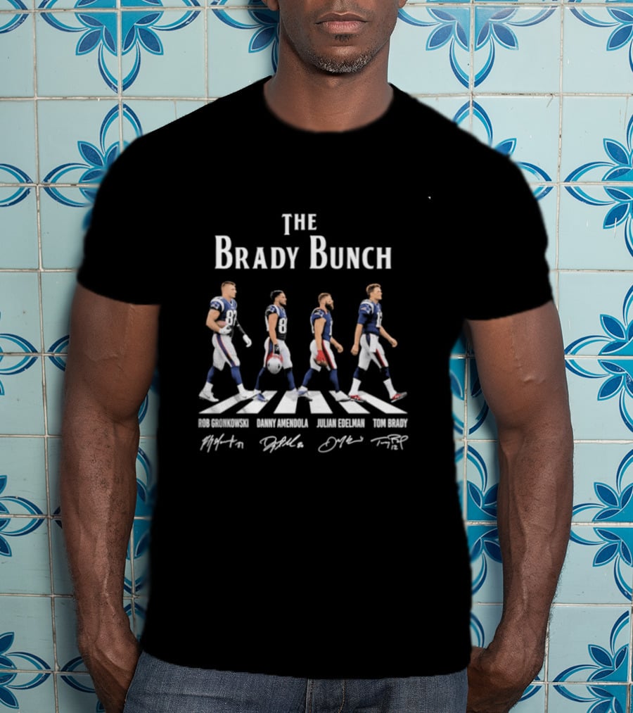 The Brady Bunch New England Patriots Abbey Road Rob Gronkowski Danny Amendola Julian Edelman Tom Brady T-Shirt