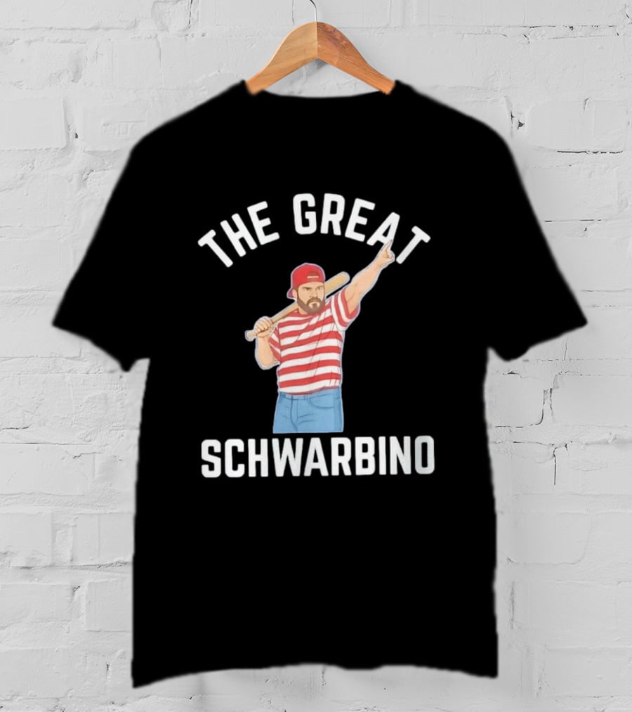 The Great Schwarbino Kyle Schwarber Philadelphia Phillies Striped Baseball T-Shirt