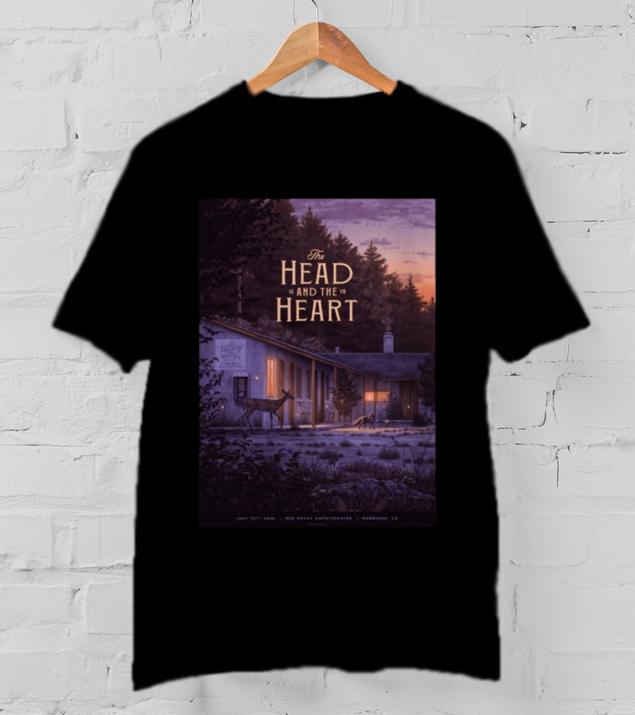 The Head And The Heart July 15 2026 Valley Motel Red Rocks Amphitheatre Morrison CO T-Shirt