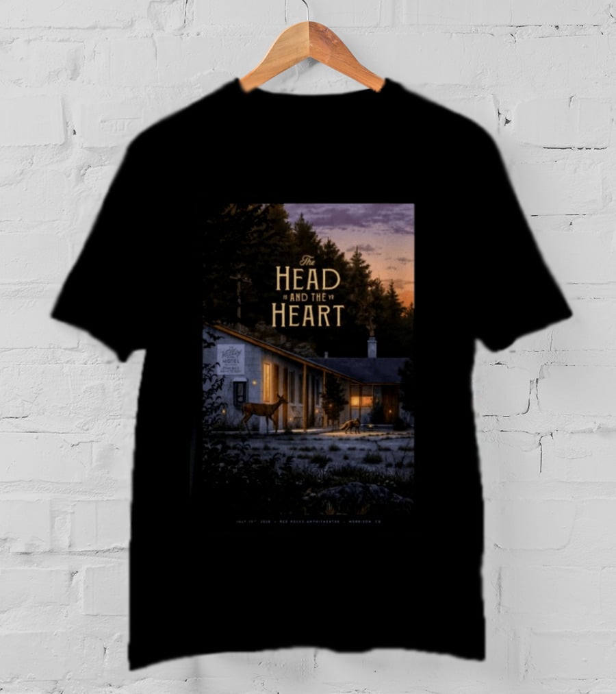 The Head And The Heart Red Rocks Amphitheatre July 15 2026 Valley Motel Morrison CO T-Shirt