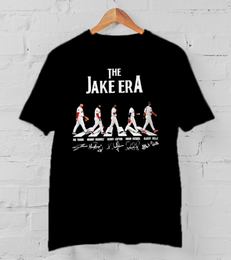 The Jake Era Cleveland Indians Jim Thome Manny Ramirez Kenny Lofton Omar Vizquel Albert Belle Signatures T-Shirt
