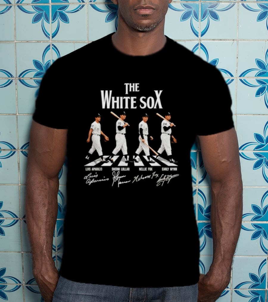 The White Sox Luis Aparicio Sherm Lollar Nellie Fox Early Wynn Baseball Legends T-Shirt