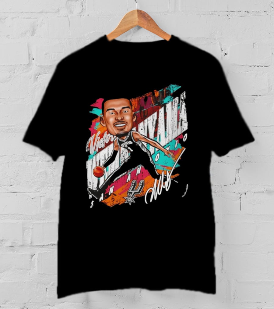 Victor Wembanyama San Antonio Spurs Basketball Cartoon T-Shirt
