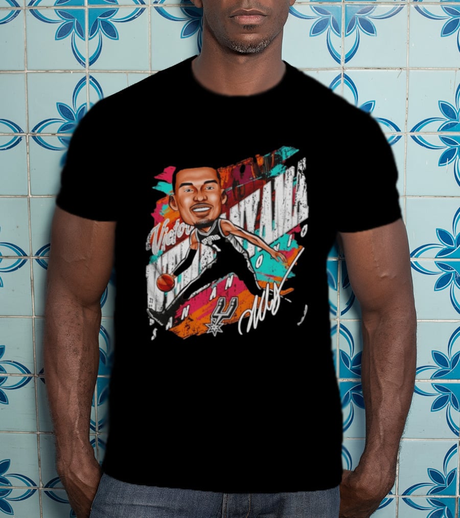 Victor Wembanyama San Antonio Spurs Basketball Cartoon T-Shirt