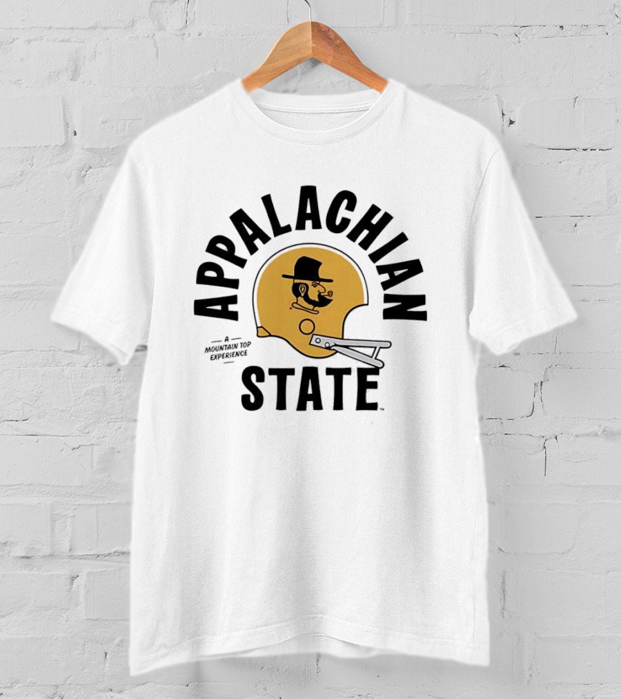 Appalachian State Mountaineers Vintage Football Helmet A Mountain Top Experience T-Shirt