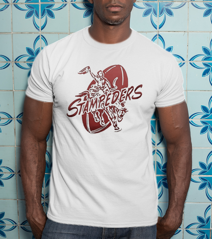 Calgary Stampeders CFL Football Bold Red Riding T-Shirt