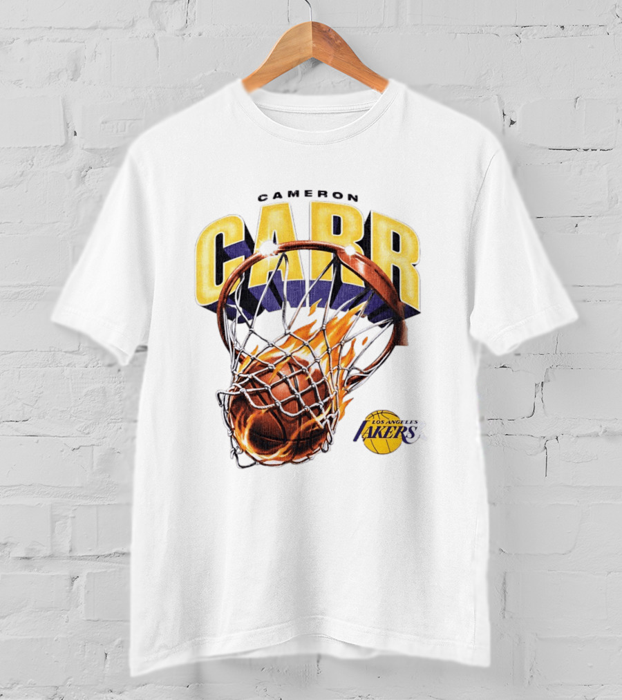 Cameron Carr Basketball Hoop Flame Los Angeles Lakers T-Shirt