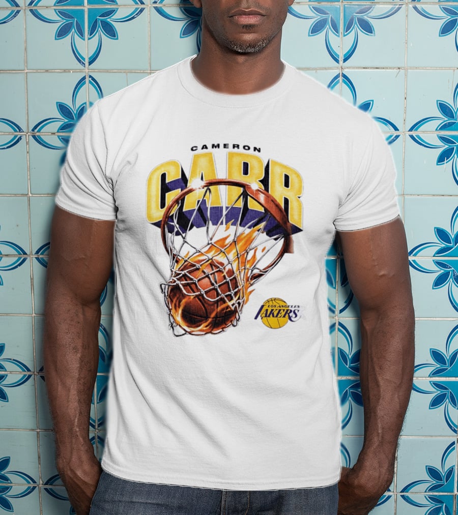 Cameron Carr Basketball Hoop Flame Los Angeles Lakers T-Shirt